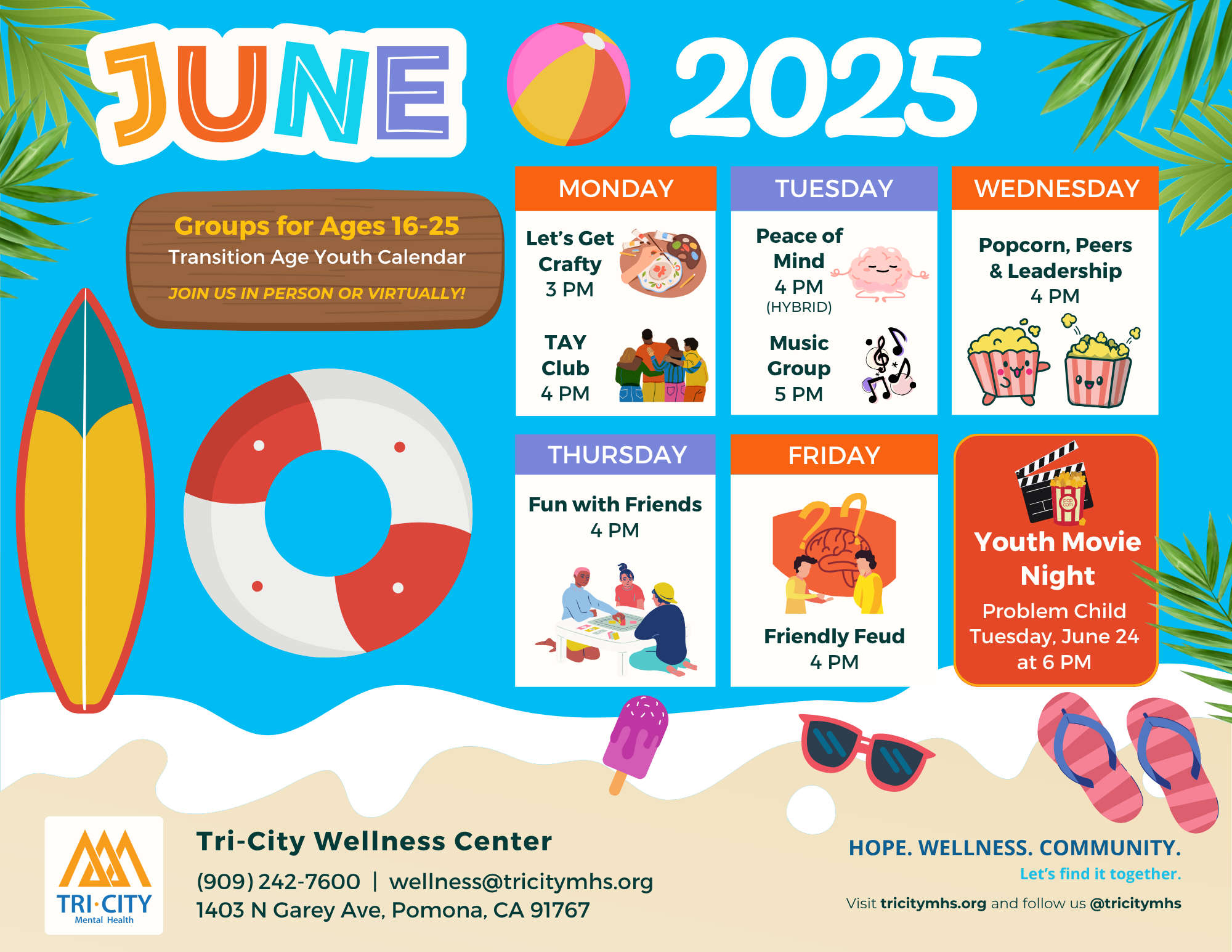 Download the TAY Group Calendar in PDF format