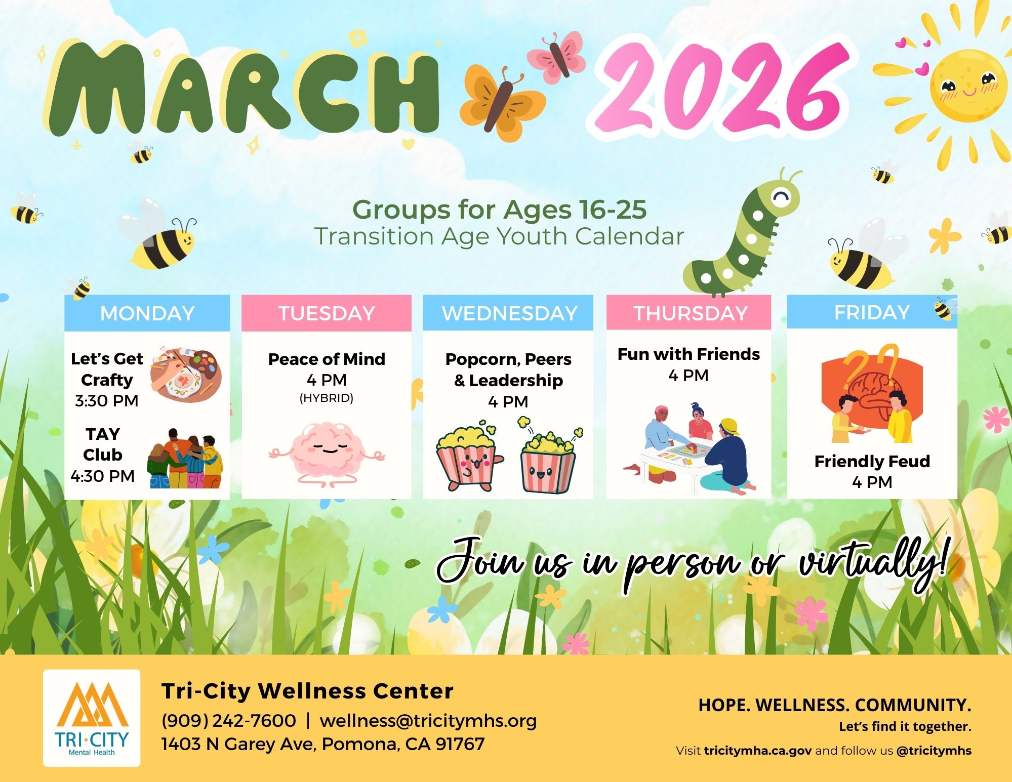 Download the TAY Group Calendar in PDF format