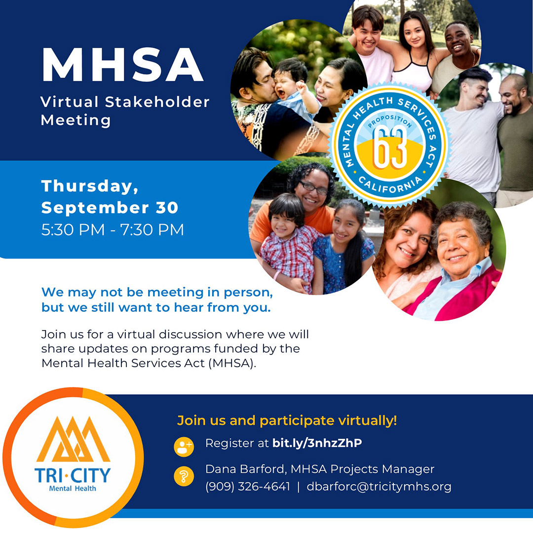 MHSA Stakeholder Meeting Thursday, September 30 at 5:30 pm - 7:30 pm. Your voice matters. 