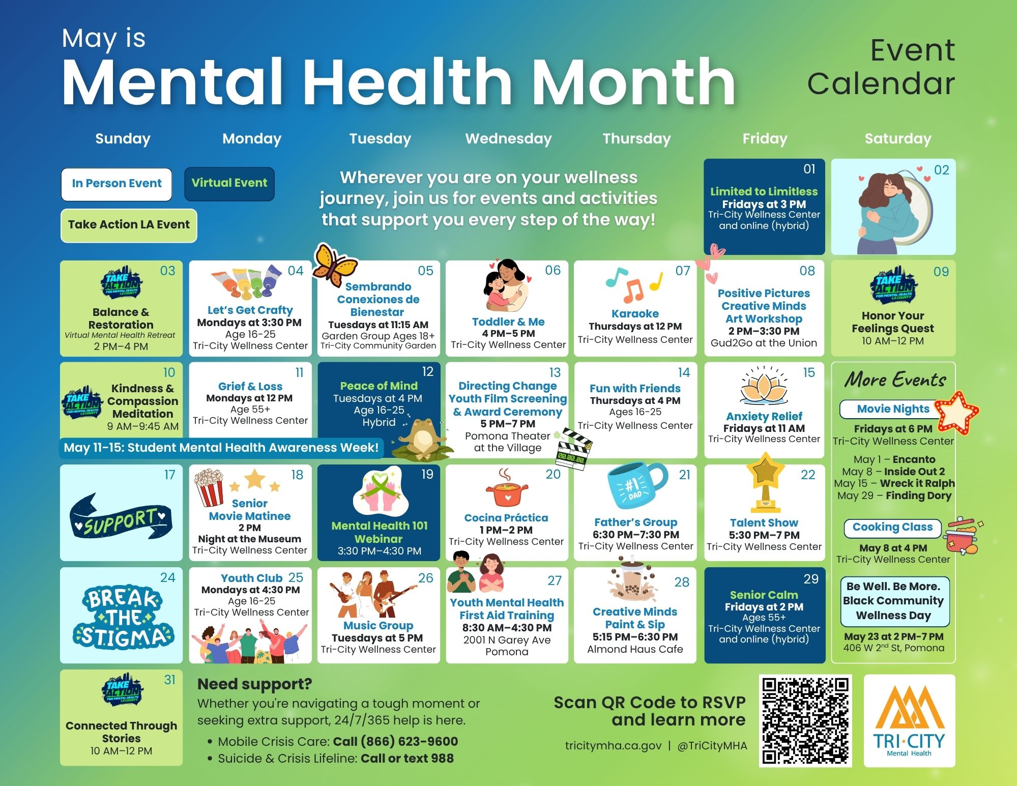 Download the May Mental Health Month Community Calendar in PDF Format